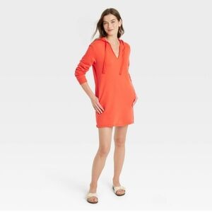 Women's Long SleeveMini Fleece Tunic Dress - Universal Thread - Red - New L